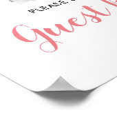 ピンクボホエレファントガールベビーシャワーゲストブック ポスター (角)