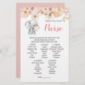 ピンクボホエレファントガールベビーシャワー財布ゲーム (正面/裏面)