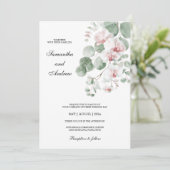 ピンクボホオーキッドテーマ結婚の 招待状 (スタンド正面)