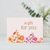 ピンクボホカントリーフローラギフト証感謝してい券洋 サンキューカード (スタンド正面)