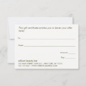 ピンクボホカントリーフローラギフト証感謝してい券洋 サンキューカード (裏面)