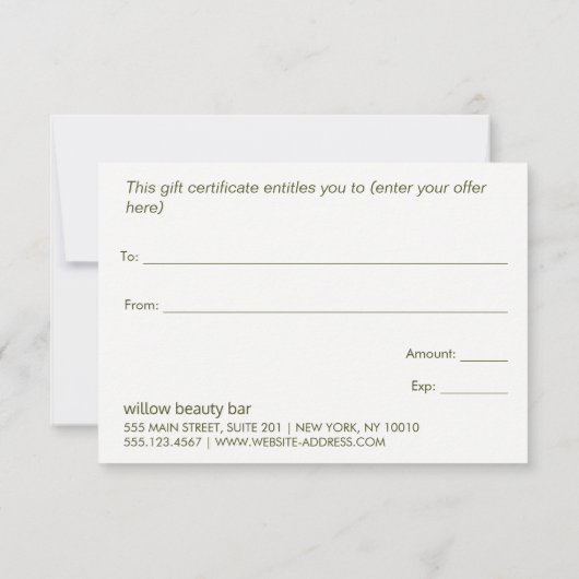 ピンクボホカントリーフローラギフト証感謝してい券洋 サンキューカード (裏面)