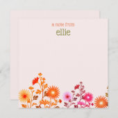 ピンクボホカントリーフローラノートカード ノートカード (正面/裏面)