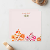 ピンクボホカントリーフローラノートカード ノートカード (正面/裏面インサイチュ)