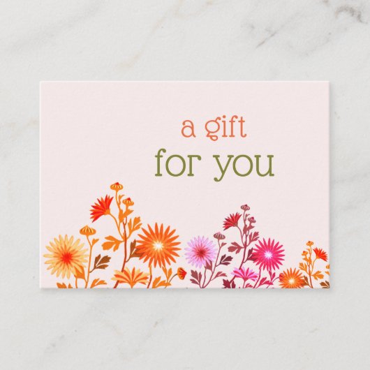 ピンクボホカントリーフローラ名刺 名刺 (正面)