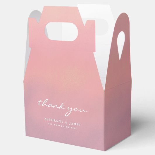 ピンクボホグラデーションミニマル結婚式の引き出物ボックス フェイバーボックス (オープン)