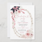 ピンクボホコケットボウパール卒業パーティー 招待状 (正面)