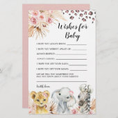 ピンクボホサファリパーティー動物がベビーを願う (正面/裏面)