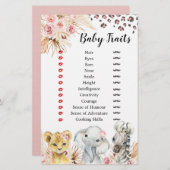 ピンクボホサファリパーティー動物の女の子のベビーの特徴 (正面/裏面)