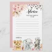 ピンクボホサファリパーティー動物アドバイスfor保護者 (正面/裏面)