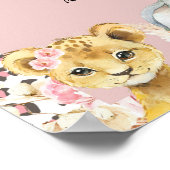 ピンクボホサファリパーティー動物ガールフォトブース ポスター (角)