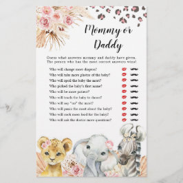 ピンクボホサファリパーティー動物ガールモミーまたはパパ