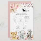 ピンクボホサファリパーティー動物女の子の財布ゲーム (正面/裏面)