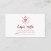 ピンクボホサンシャインベビーシャワーおむつラッフル エンクロージャーカード (正面)