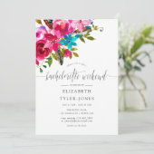 ピンクボホシックフローラバチェロレッテウィークエンドアジェンダ 招待状 (スタンド正面)