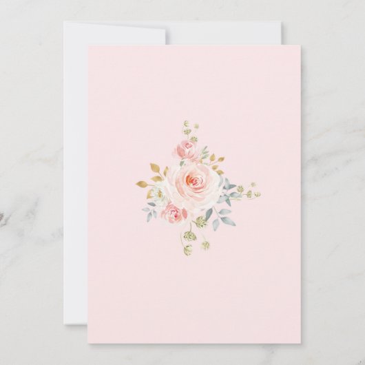 ピンクボホジャングル動物予測ベビーカード 招待状 (裏面)