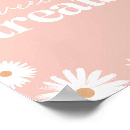 ピンクボホデイジーバースデーパーティースイーツアンドトリートメント ポスター (角)