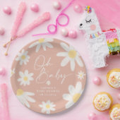 ピンクボホデイジーフラワー紙プレート ペーパープレート (パーティー)