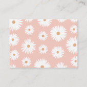 ピンクボホデイジーフローラガールベビーシャワーカスタム エンクロージャーカード (裏面)