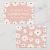 ピンクボホデイジーフローラガールベビーシャワーカスタム エンクロージャーカード (正面/裏面)