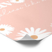 ピンクボホデイジーフローラベビーシャワー御許可署名 ポスター (角)