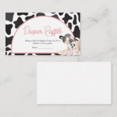 ピンクボホハイランドカウベビーシャワーおむつラッフル エンクロージャーカード (正面/裏面)