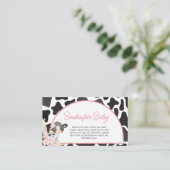 ピンクボホハイランド牛の赤ちゃんシャワーブックベビー エンクロージャーカード (スタンド正面)