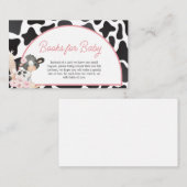 ピンクボホハイランド牛の赤ちゃんシャワーブックベビー エンクロージャーカード (正面/裏面)