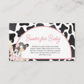 ピンクボホハイランド牛の赤ちゃんシャワーブックベビー エンクロージャーカード (正面)