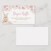 ピンクボホバニーベビーシャワーおむつラッフル エンクロージャーカード (正面/裏面)