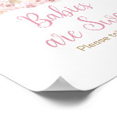 ピンクボホバニーベビーシャワーベビーは甘い ポスター (角)