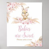 ピンクボホバニーベビーシャワーベビーは甘い ポスター (正面)