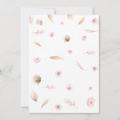 ピンクボホバニーベビーシャワー 招待状 (裏面)