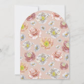 ピンクボホバニーラブウォーターカラー結婚フローラ 招待状 (裏面)