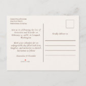 ピンクボホバニー愛フローラ結婚式日付を保存 案内ポストカード (裏面)