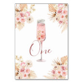 ピンクボホバラソーリーブライダルシャワーテーブル番号 テーブルナンバー (裏面)