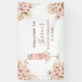 ピンクボホバラソーリーブライダルシャワーラージバナー 横断幕 (縦)