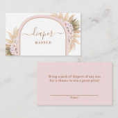 ピンクボホパンパスグラスおむつラッフルカード エンクロージャーカード (正面/裏面)