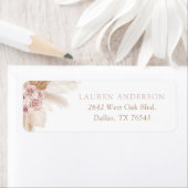 ピンクボホパンパスグラス差出人住所 ラベル (インサイチュ)