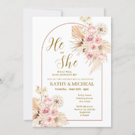 ピンクボホパンパ彼または彼女のジェンダーが明かす 招待状