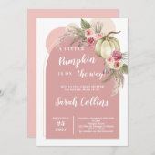 ピンクボホパンプキンベイビーシャワー招待状 招待状 (正面/裏面)