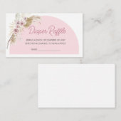 ピンクボホビーリーウェイベビーシャワーおむつラッフル エンクロージャーカード (正面/裏面)