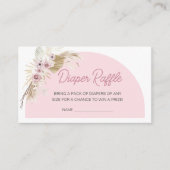 ピンクボホビーリーウェイベビーシャワーおむつラッフル エンクロージャーカード (正面)