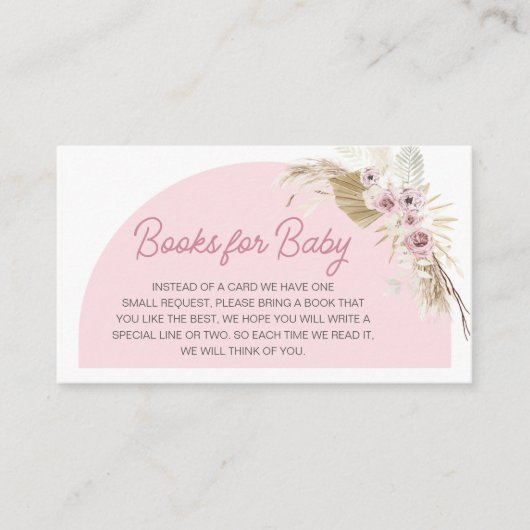 ピンクボホビーリーウェイベビーシャワーブズベビー エンクロージャーカード (正面)