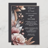 ピンクボホピーニーガーデンダスティーバラリハーサルディナー 招待状 (正面/裏面)