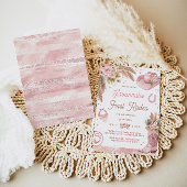 ピンクボホファーストロデオ1歳招待状 招待状