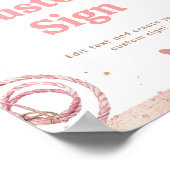 ピンクボホファーストRodeo 1歳の誕生日カスタムサイン ポスター (角)