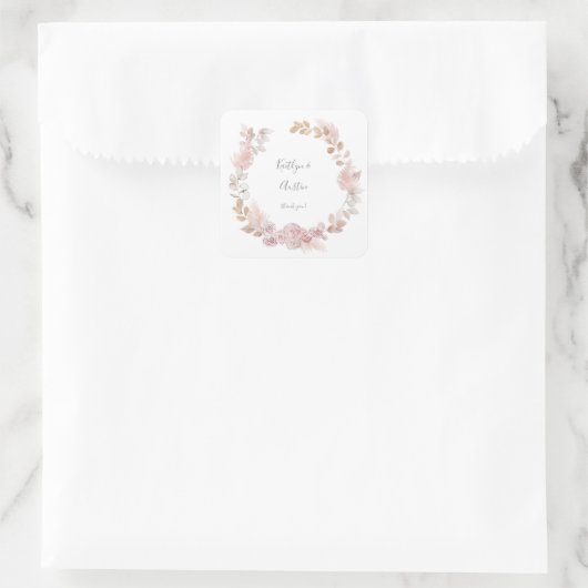 ピンクボホフローラありがとう スクエアシール (バッグ)