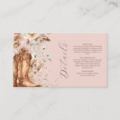 ピンクボホフローラウェスタン結婚ズのエンクロージャカード エンクロージャーカード (正面)
