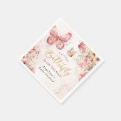 ピンクボホフローラバタフライベビーシャワー スタンダードカクテルナプキン (角)